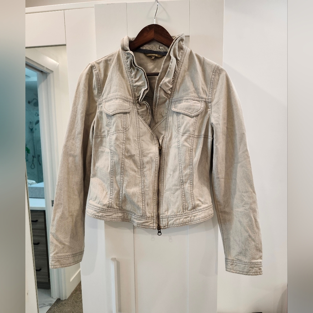 Crop Taupe Jean Jacket